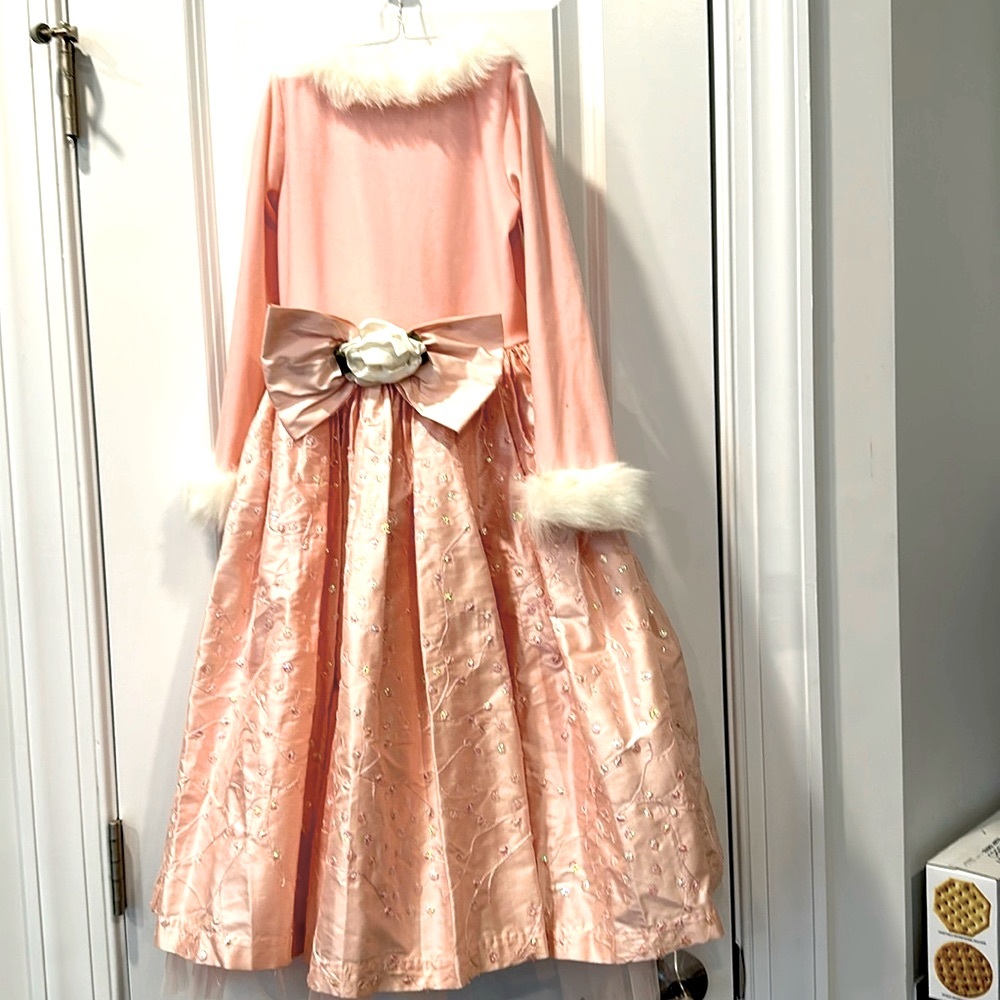 Girl’s Soft Pink Velvet Holiday Dress, Size 6 (I have two - perfect for twins)
